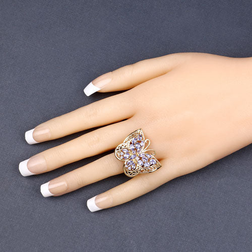 Anillo de plata de ley .925 con tanzanita auténtica de 2.50 quilates