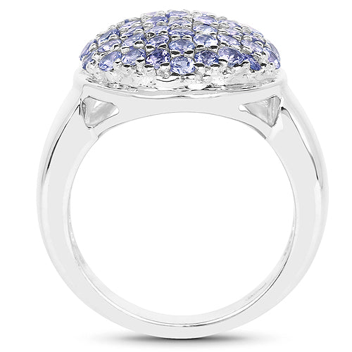 Anillo de plata de ley .925 con tanzanita genuina de 2,00 quilates