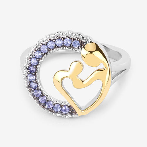 Anillo de plata de ley .925 con tanzanita genuina de 0.28 quilates