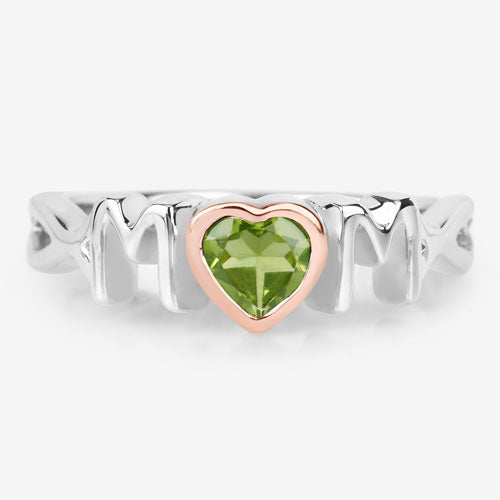 Anillo de plata de ley .925 con peridoto genuino de 0.44 quilates