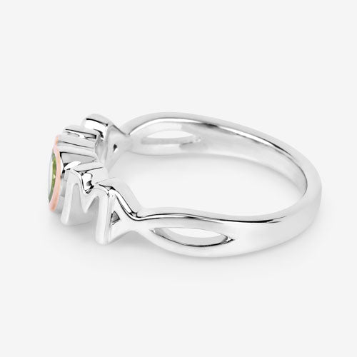 Anillo de plata de ley .925 con peridoto genuino de 0.44 quilates
