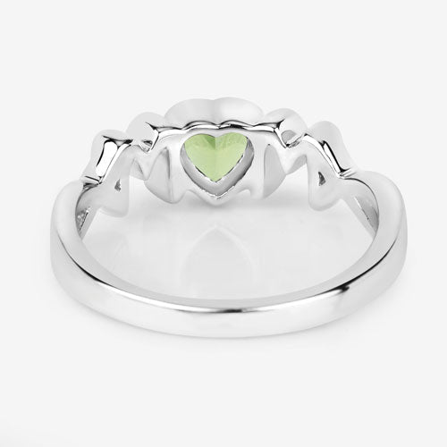Anillo de plata de ley .925 con peridoto genuino de 0.44 quilates