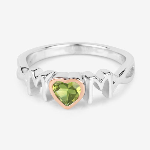 Anillo de plata de ley .925 con peridoto genuino de 0.44 quilates