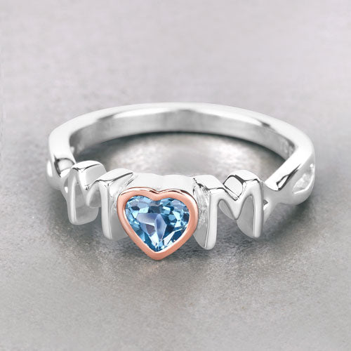Anillo de plata de ley .925 con topacio azul suizo auténtico de 0,52 quilates