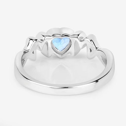 Anillo de plata de ley .925 con topacio azul suizo auténtico de 0,52 quilates