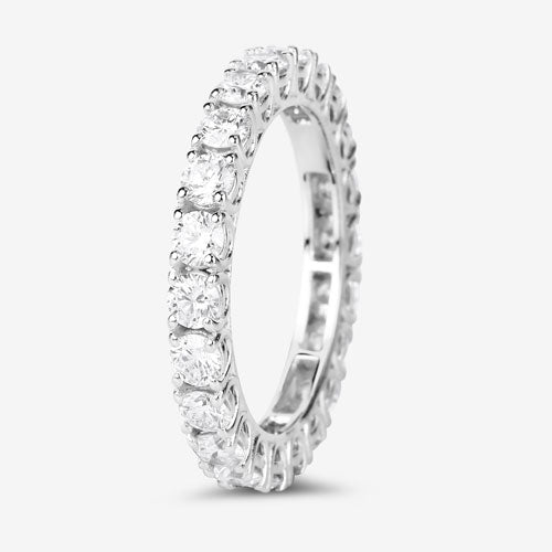 Anillo de oro blanco de 14K con diamante de laboratorio de 2,00 quilates