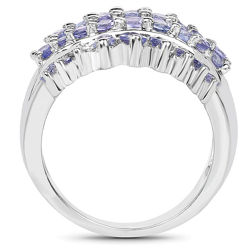 Anillo de plata de ley .925 con tanzanita genuina de 2.35 quilates