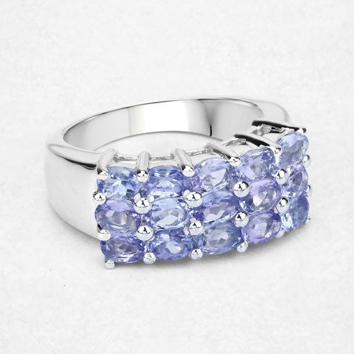 Anillo de plata esterlina 925 con tanzanita genuina de 2.55 quilates