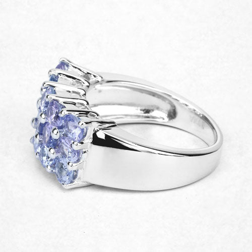 Anillo de plata esterlina 925 con tanzanita genuina de 2.55 quilates