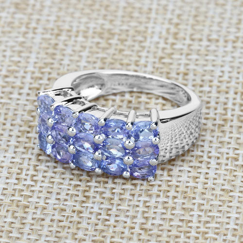 Anillo de plata esterlina 925 con tanzanita genuina de 2.55 quilates