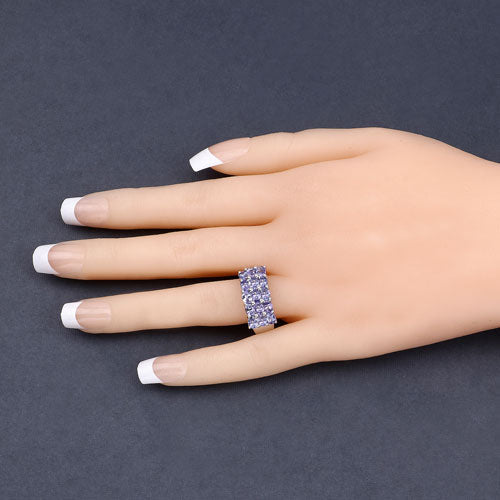 Anillo de plata esterlina 925 con tanzanita genuina de 2.55 quilates