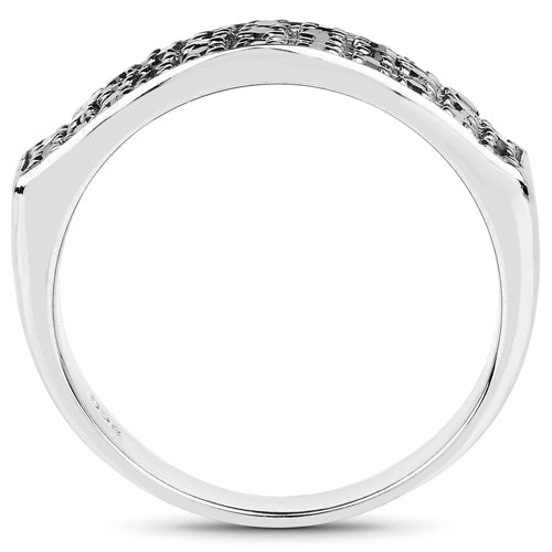 Anillo de plata esterlina .925 con diamante negro auténtico de 0.35 quilates