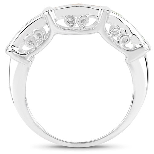 Anillo de plata de ley 925 con zafiro multicolor auténtico de 1,08 quilates