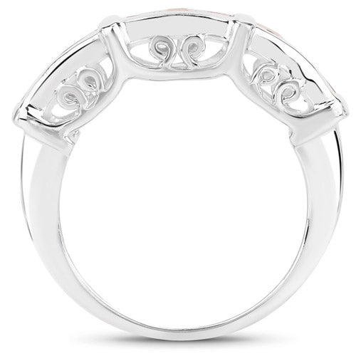 Anillo de plata de ley .925 con zafiro naranja auténtico de 1,08 quilates