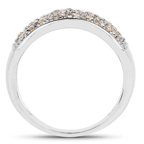 Anillo de Plata de Ley .925 con Diamante Blanco Genuino de 0.42 Quilates