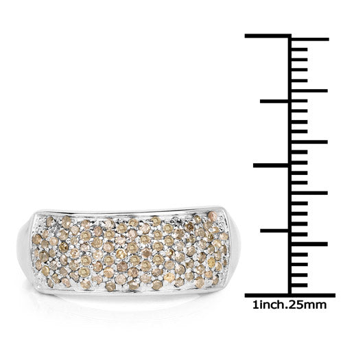 Anillo de Plata de Ley .925 con Diamante Blanco Genuino de 0.42 Quilates