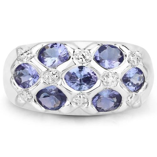 Anillo de Plata de Ley .925 con Tanzanita Genuina de 2.31 Quilates