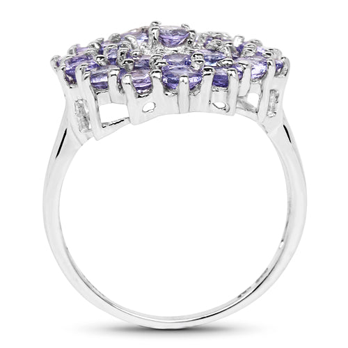 Anillo de plata de ley .925 con tanzanita genuina de 2.27 quilates
