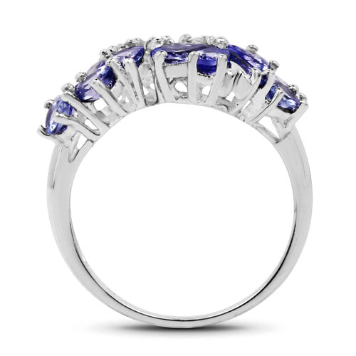 Anillo de Plata de Ley .925 con Tanzanita Genuina de 2.88 Quilates