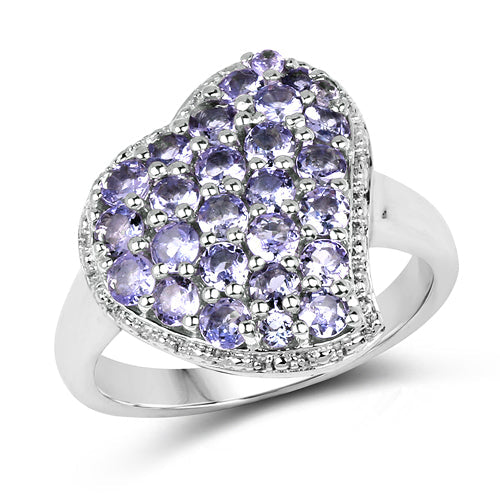 Anillo de Plata de Ley .925 con Tanzanita Genuina de 1.63 Quilates