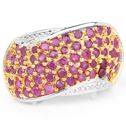 Anillo de plata esterlina .925 con rubí genuino de 2.49 quilates