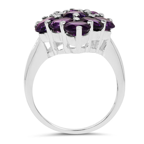 Anillo de plata de ley .925 con amatista genuina de 6.78 quilates