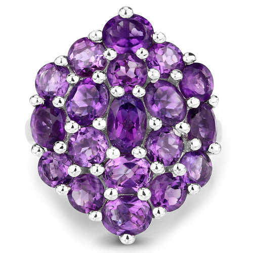 Anillo de plata esterlina .925 con amatista genuina de 5.44 quilates