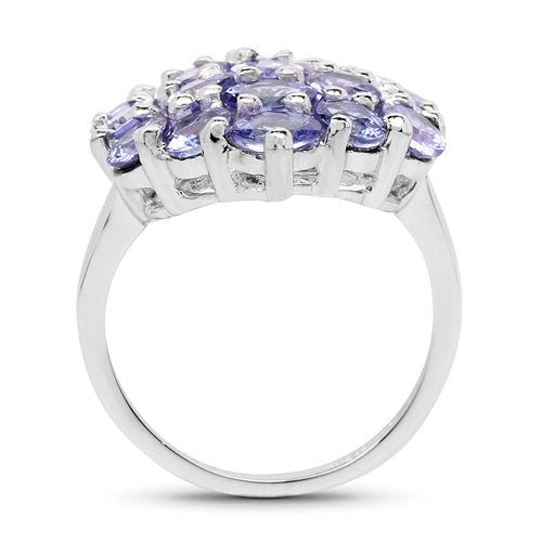 Anillo de plata esterlina 925 con tanzanita genuina de 5.28 quilates