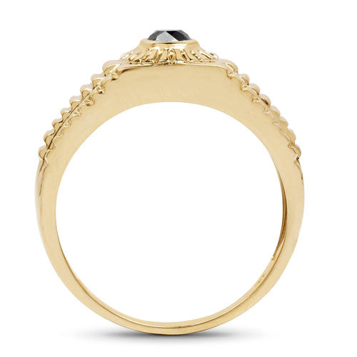Anillo de Plata Fina .925 con Diamante Negro Genuino de 0.20 Quilates