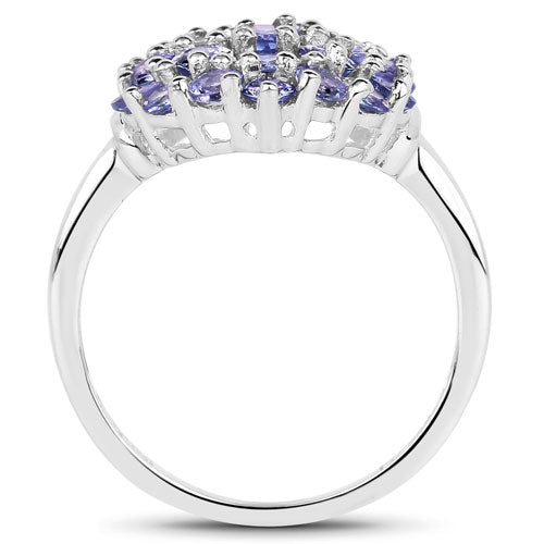 Anillo de Plata de Ley .925 con Tanzanita Genuina de 2.31 Quilates