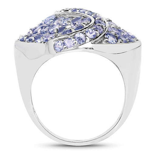 Anillo de Plata de Ley .925 con Tanzanita Genuina de 3.65 Quilates