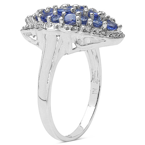 Anillo de plata de ley .925 con tanzanita genuina de 1,25 quilates