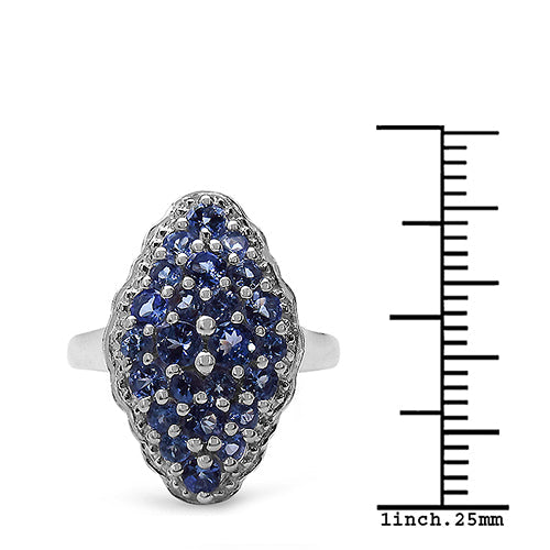 Anillo de plata de ley .925 con tanzanita genuina de 1,25 quilates