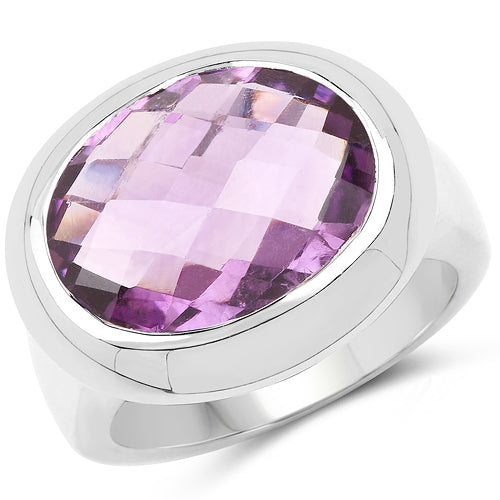 Anillo de plata esterlina .925 con amatista genuina de 8.25 quilates