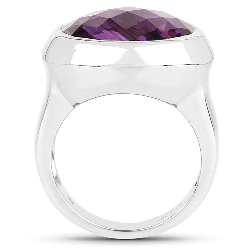 Anillo de plata esterlina .925 con amatista genuina de 8.25 quilates