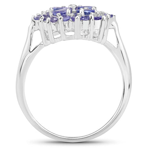 Anillo de Plata de Ley 925 con Tanzanita Genuina de 1,16 Quilates