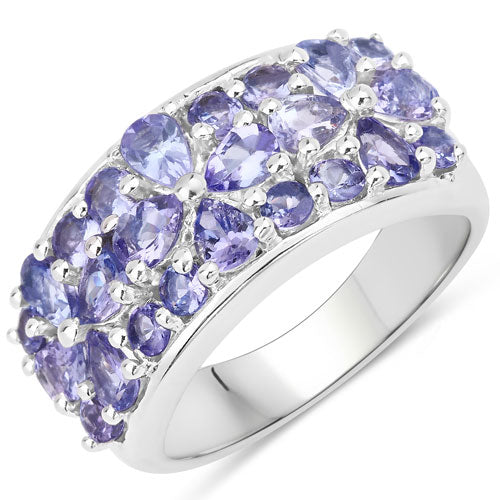 Anillo de Plata Fina .925 con Tanzanita Genuina de 2.52 Quilates