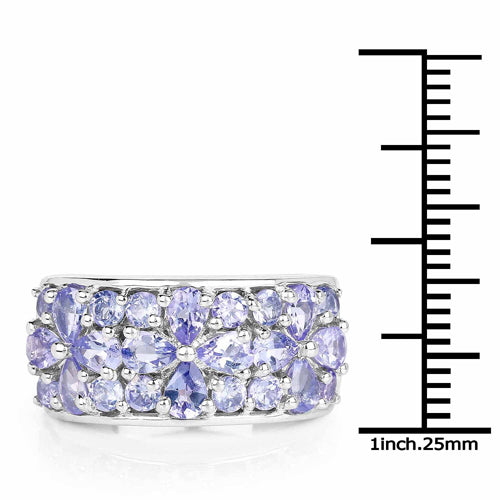 Anillo de Plata Fina .925 con Tanzanita Genuina de 2.52 Quilates