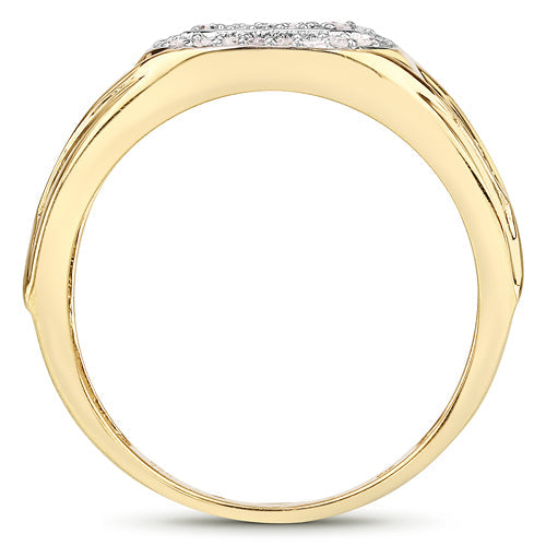 Anillo de plata de ley .925 con diamante blanco auténtico de 0,24 quilates