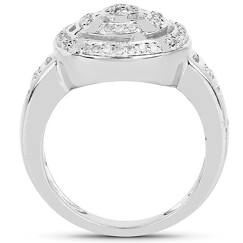 Anillo de plata de ley .925 chapado en oro amarillo de 14 quilates con diamante blanco genuino de 0,21 quilates