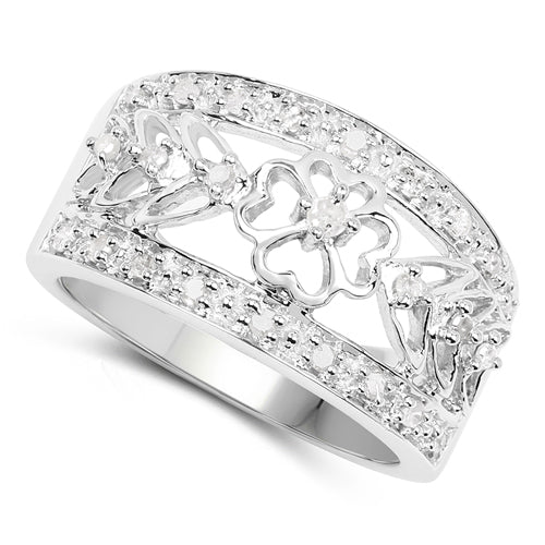 Anillo de plata esterlina .925 con diamante blanco genuino de 0.31 quilates