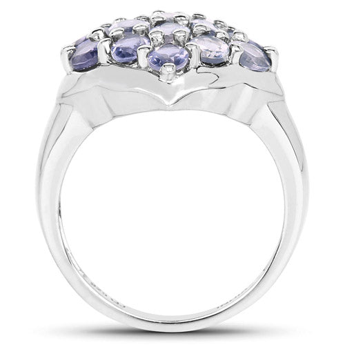 Anillo de plata de ley .925 con iolita genuina de 2.38 quilates