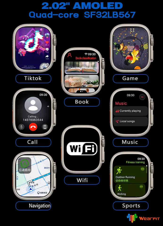 iTech Watch Ultra 2 49mm - AI Upgraded Smartwatch - with Wi-Fi and TikTok App!