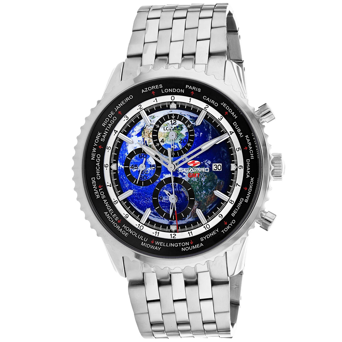 Мужские часы Seapro Meridian World Timer GMT