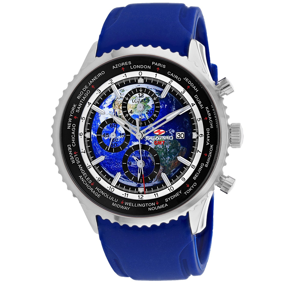 Seapro Reloj para hombre Meridian World Timer GMT