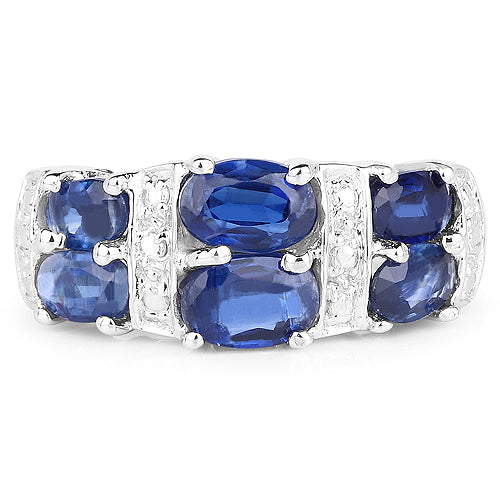 Anillo de plata de ley .925 con cianita genuina de 2.44 quilates