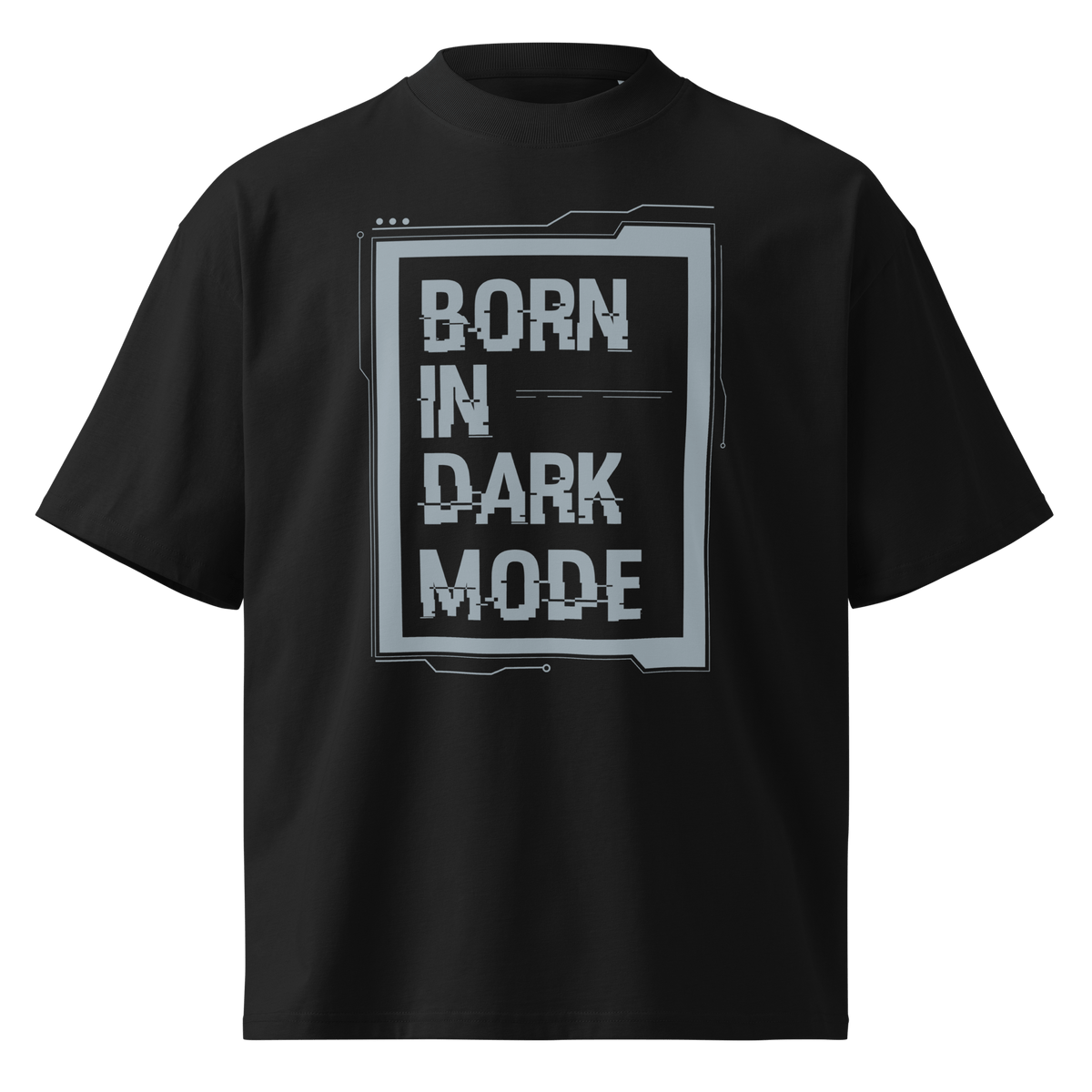 Born in Dark Mode – Oversized Organic High-Neck T-Shirt - imagen 5 de 20