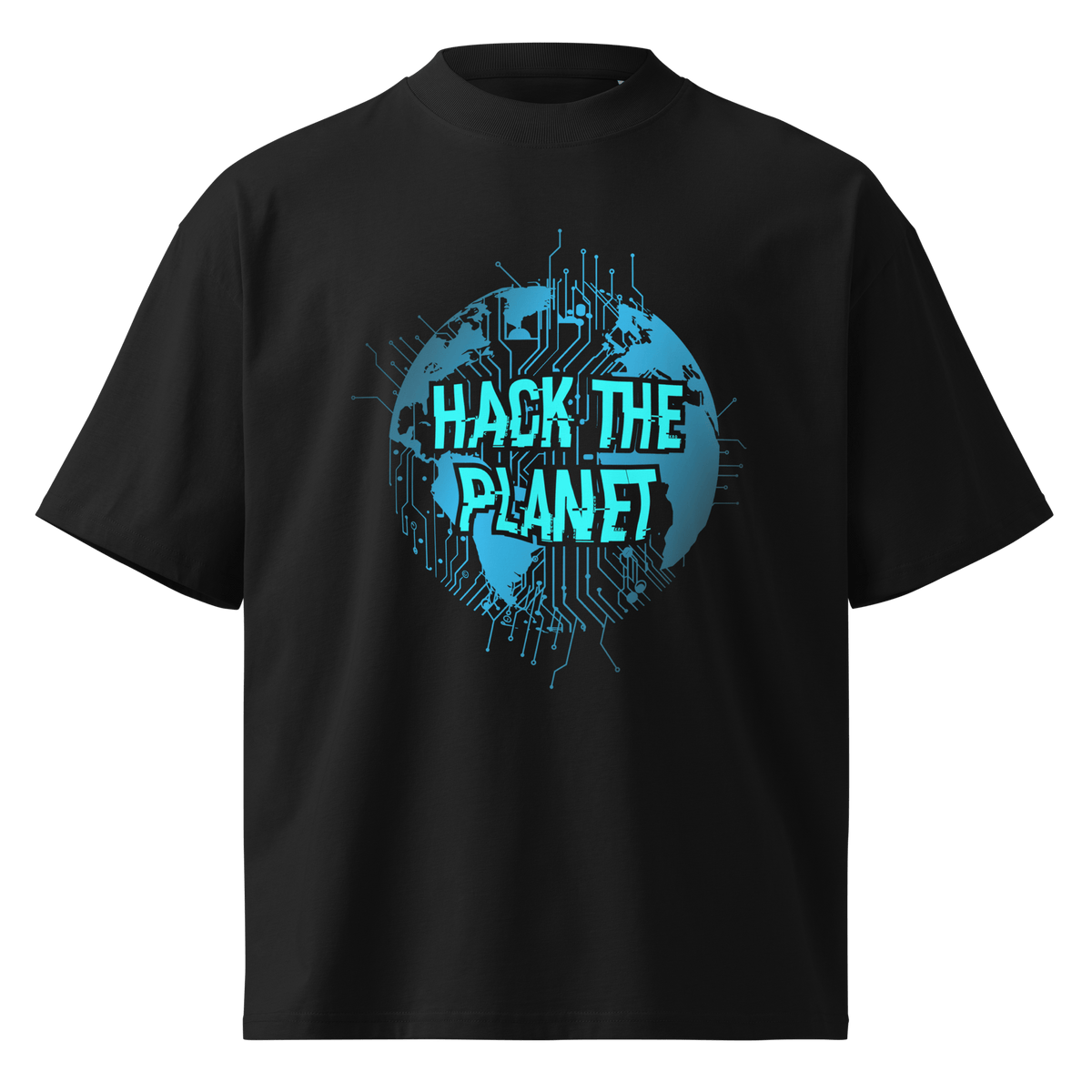 Hack The Planet – Oversized Organic High-Neck T-Shirt - image 5 of 20