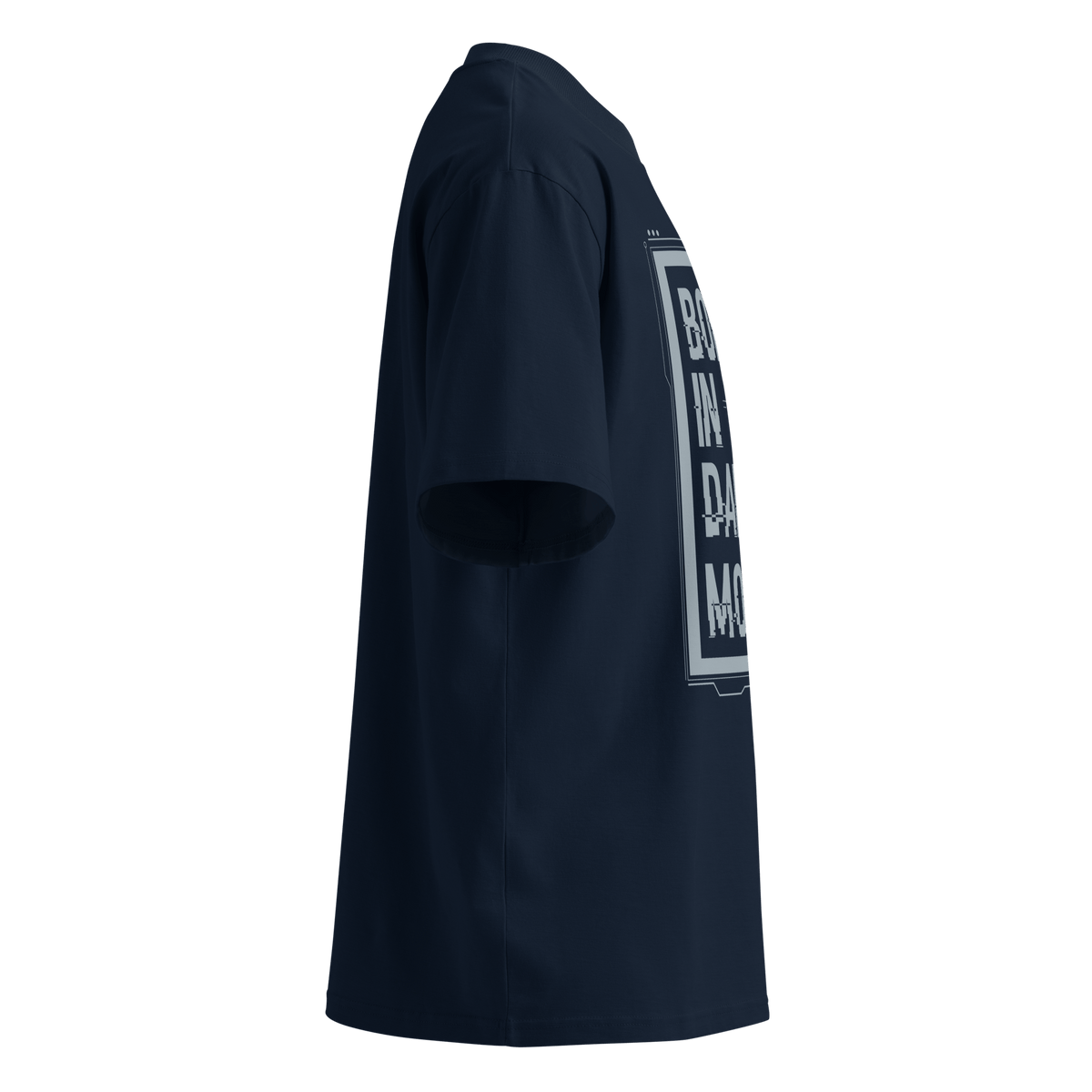 Born in Dark Mode – Oversized Organic High-Neck T-Shirt - imagen 3 de 20