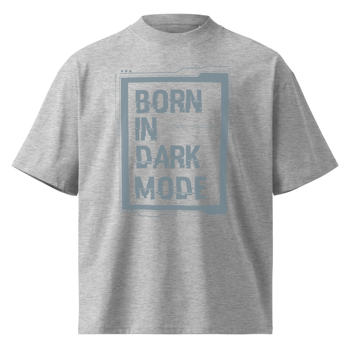 Born in Dark Mode – Oversized Organic High-Neck T-Shirt - imagen 9 de 20